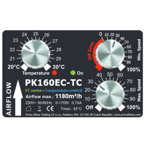 Prima Klima EC tube fan PK160EC-TC 1180m&sup3;/h