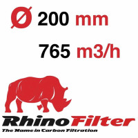Rhino Pro activated carbon filter 765m³ / h Ø200mm