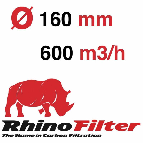 315mm Rhino Pro Aktivkohlefilter 3200cbm AKF Luftfilter Geruchsfilter 
