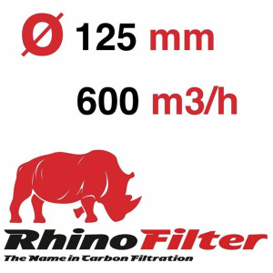 Rhino Pro Aktivkohlefilter 600m&sup3;/h &Oslash;125mm