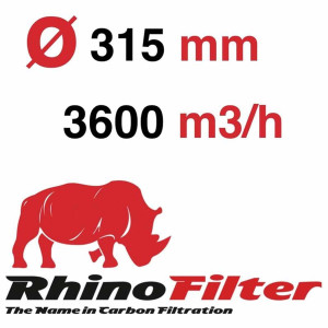 Rhino Pro Aktivkohlefilter 3600m&sup3;/h &Oslash;315mm