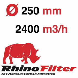 Rhino Pro activated carbon filter 2400m³ / h Ø250mm