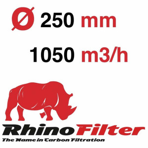 Rhino Pro Aktivkohlefilter 1050m³/h Ø250mm