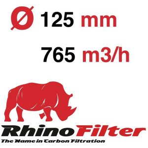 Rhino Pro 765m3/h &Oslash;125mm Aktivkohlefilter